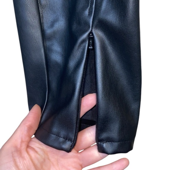 A Beautiful Soul Black Faux Leather High Rise Pants, Size L/XL - Picture 4 of 8